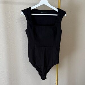 Zara shoulder pads bodysuit